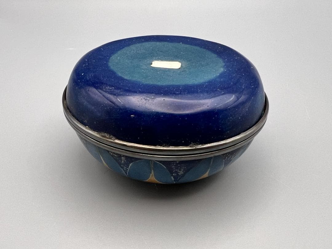 有線七宝蓋物　北原上子作　在銘　香合　重量約174.5g