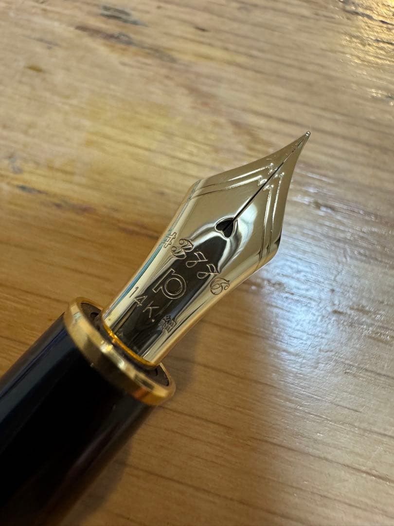 未使用 PLATINUM 万年筆 3776 セルロイド 鼈甲 ペン先14K 細字