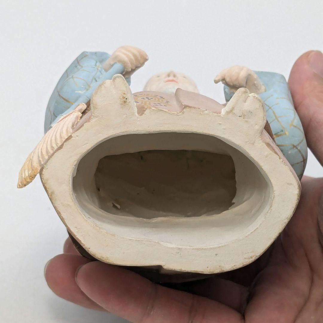 戸倉侶隺 御庭焼 尉姥 共箱 高砂人形 色絵陶器人形 置物 縁起物 後楽園焼