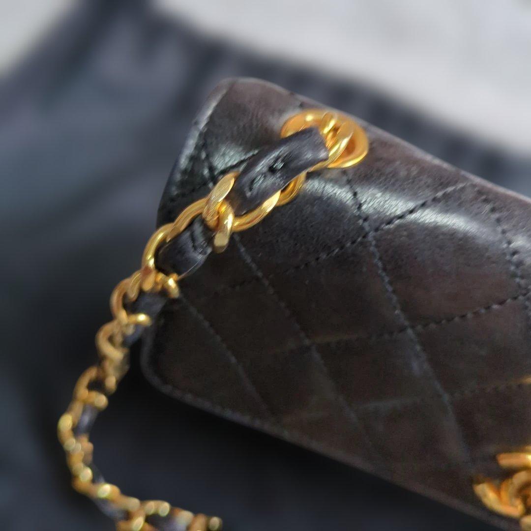 CHANELマトラッセ ブラックショルダーバッグ