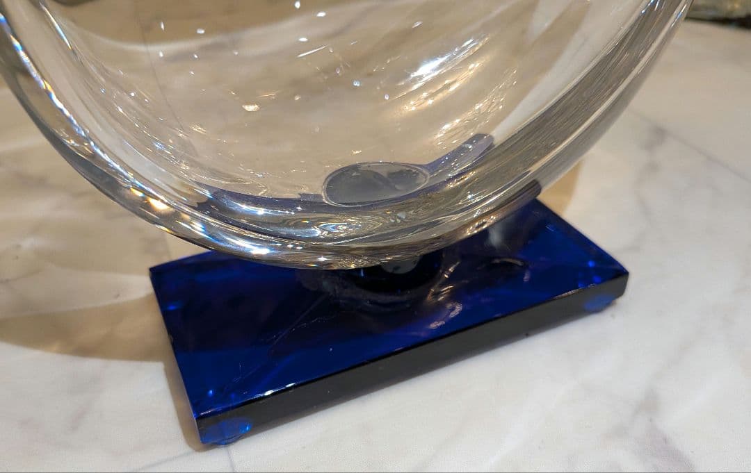 【最終値下げ】ガラス製 青色底部 Daum フランス製
