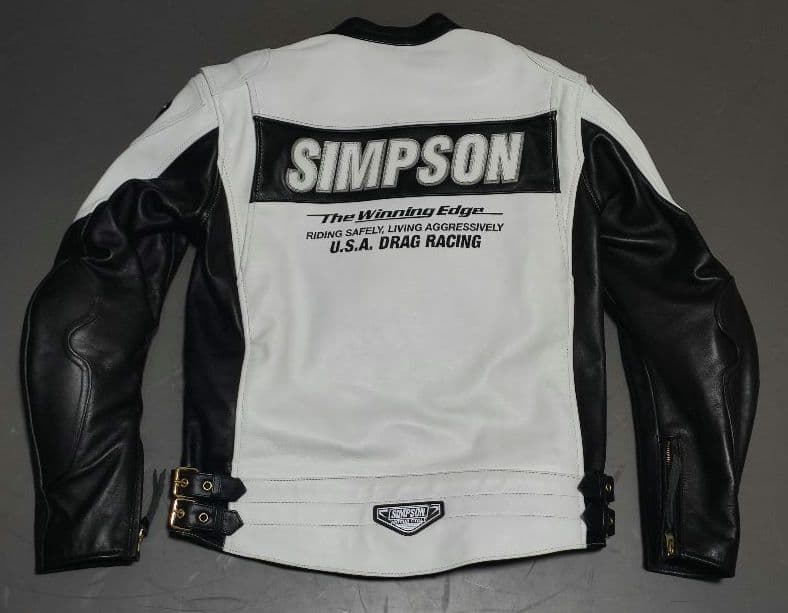 【本皮】SIMPSON シンプソン レザー ライディング ジャケット Mサイズ