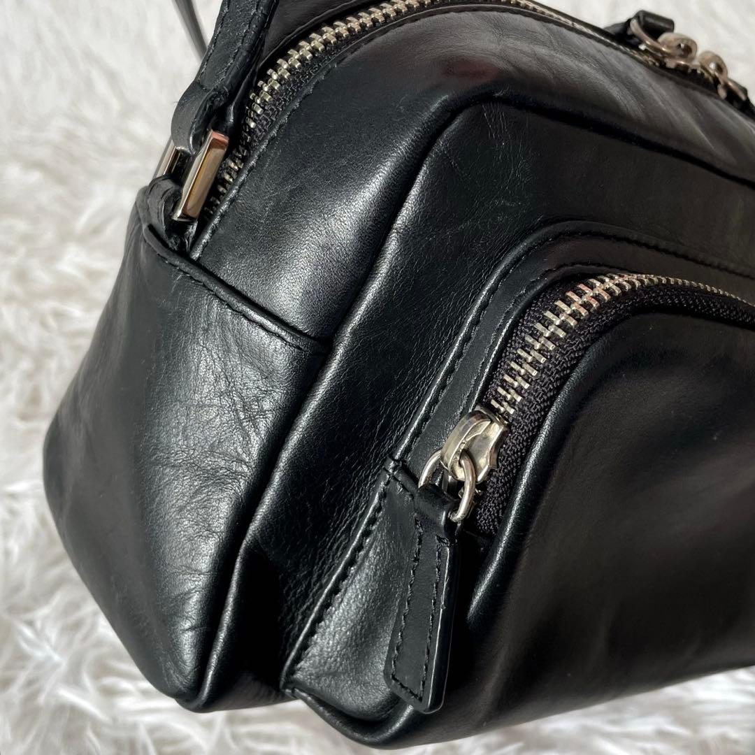 アニエスベー　レザー　アンジェル　ショルダーバッグ　カメラバッグ　牛革レザー