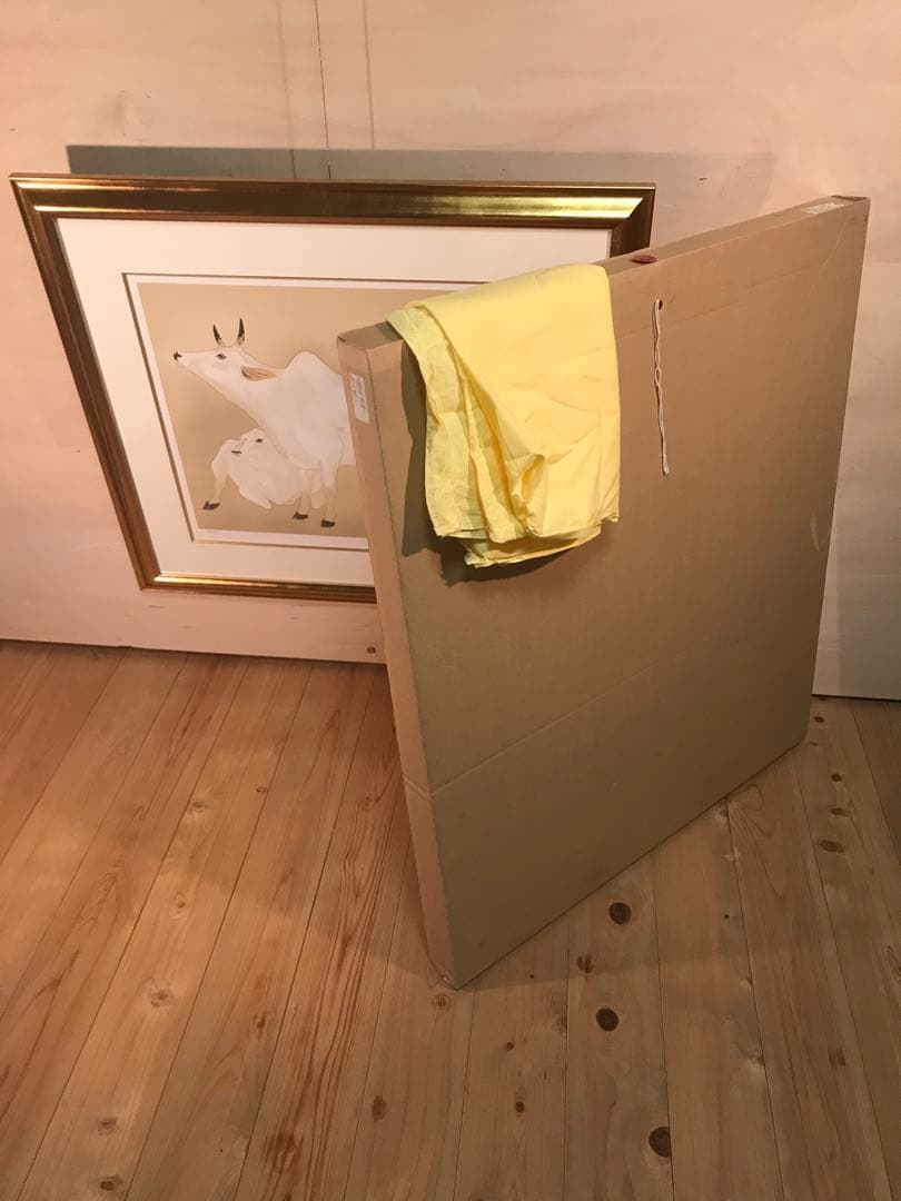 奥村土牛　「聖牛」　リトグラフ　落款・エディション・作品証明シール有り