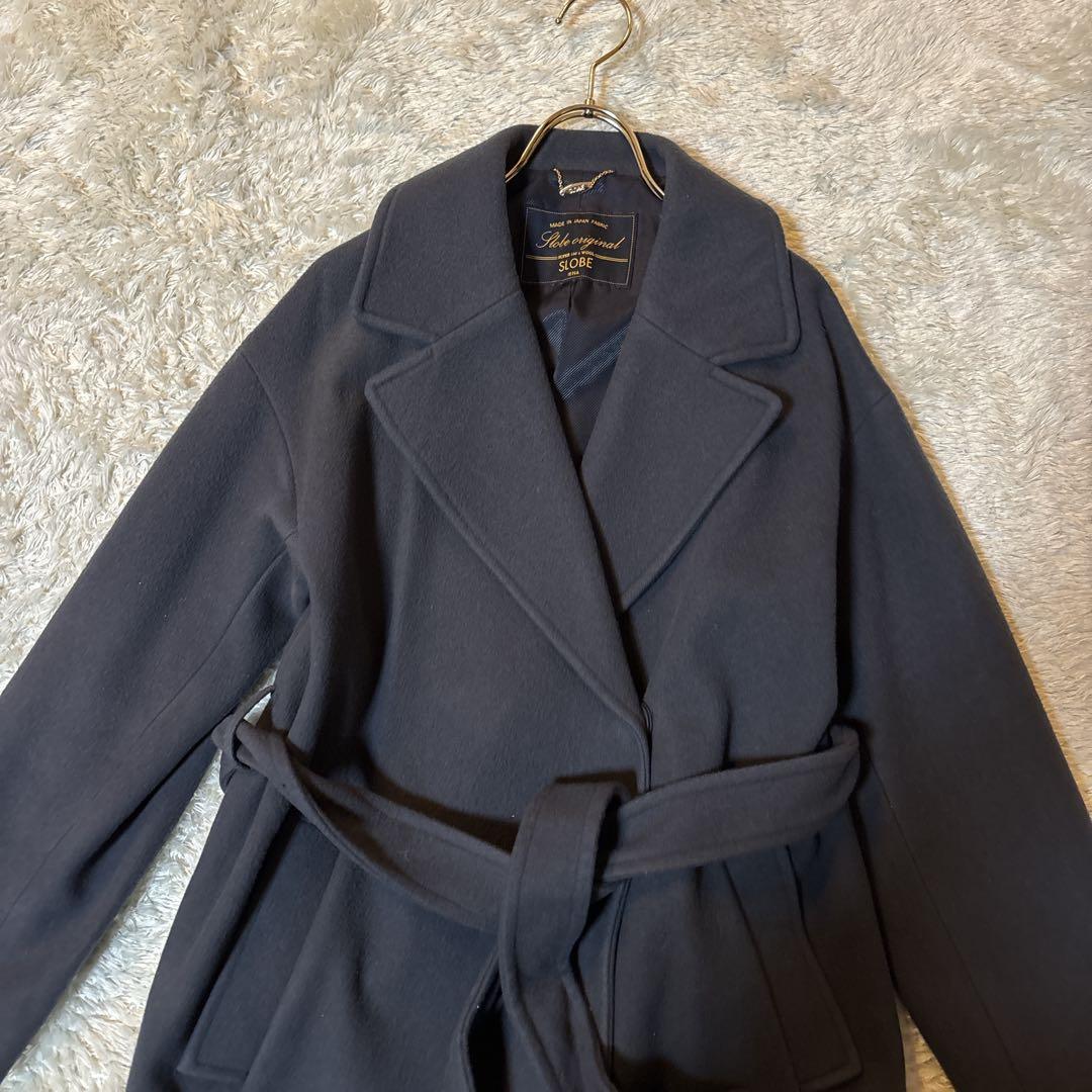 スローブイエナ SUPER100 メルトン ビックラペル ロングコート 36