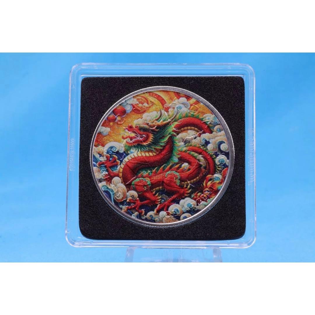 世界250枚限定 カナダ メイプルリーフ 銀貨 カラー レッドドラゴン 1オンス