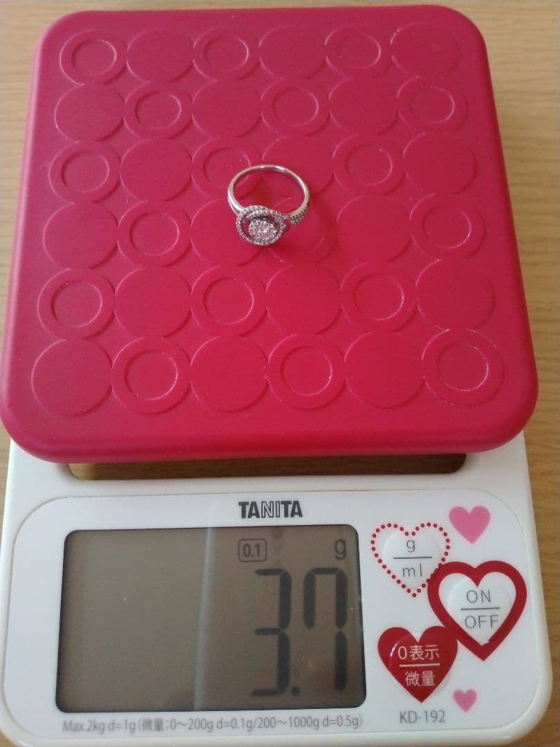 K18WGダイヤモンドリング証明書あり