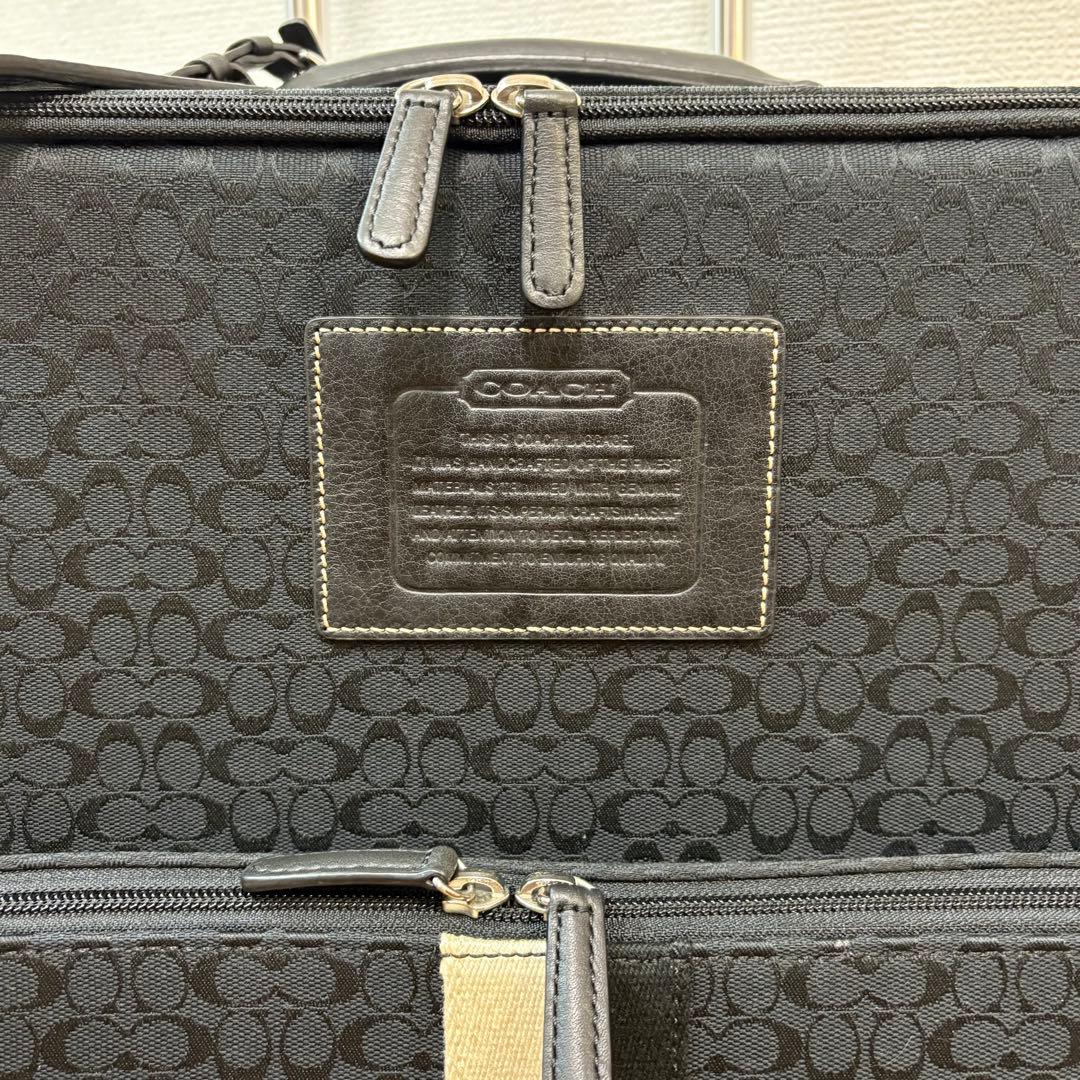 美品 コーチ キャリーケース スーツケース トラベルバッグ シグネチャー 黒