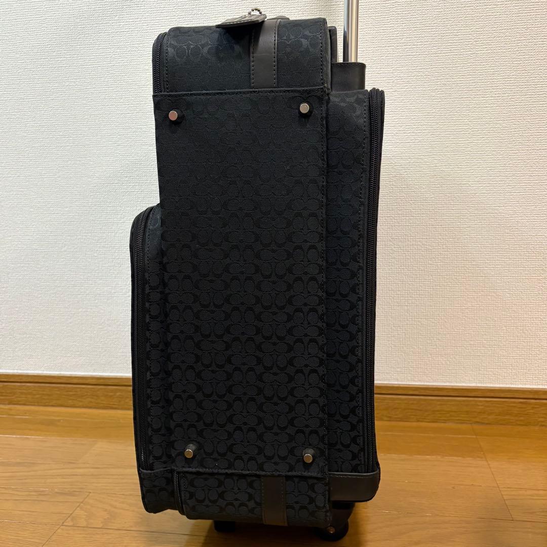 美品 コーチ キャリーケース スーツケース トラベルバッグ シグネチャー 黒
