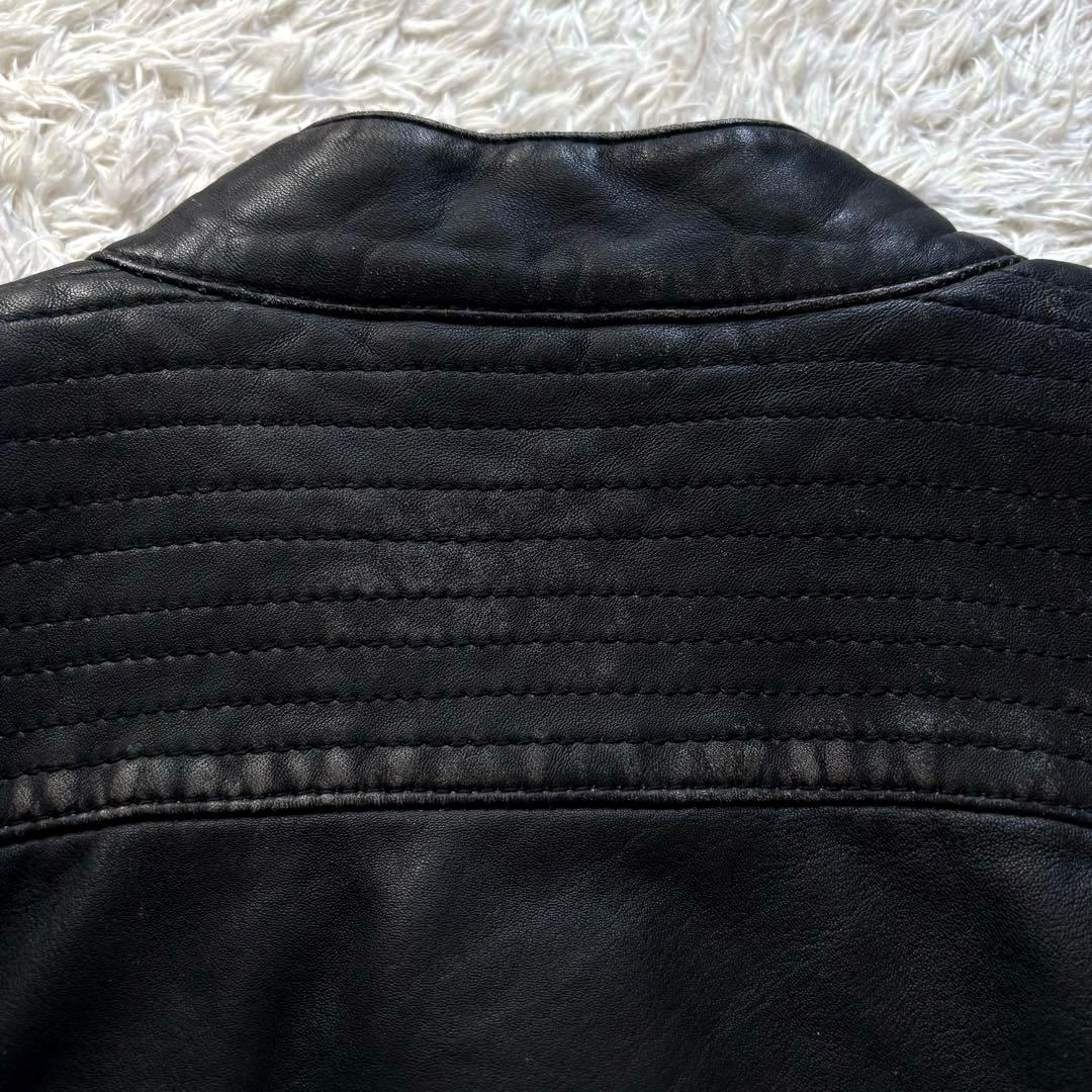 ★羊革 XLサイズ★ UNION JAP ライダースジャケット ダメージ加工 黒