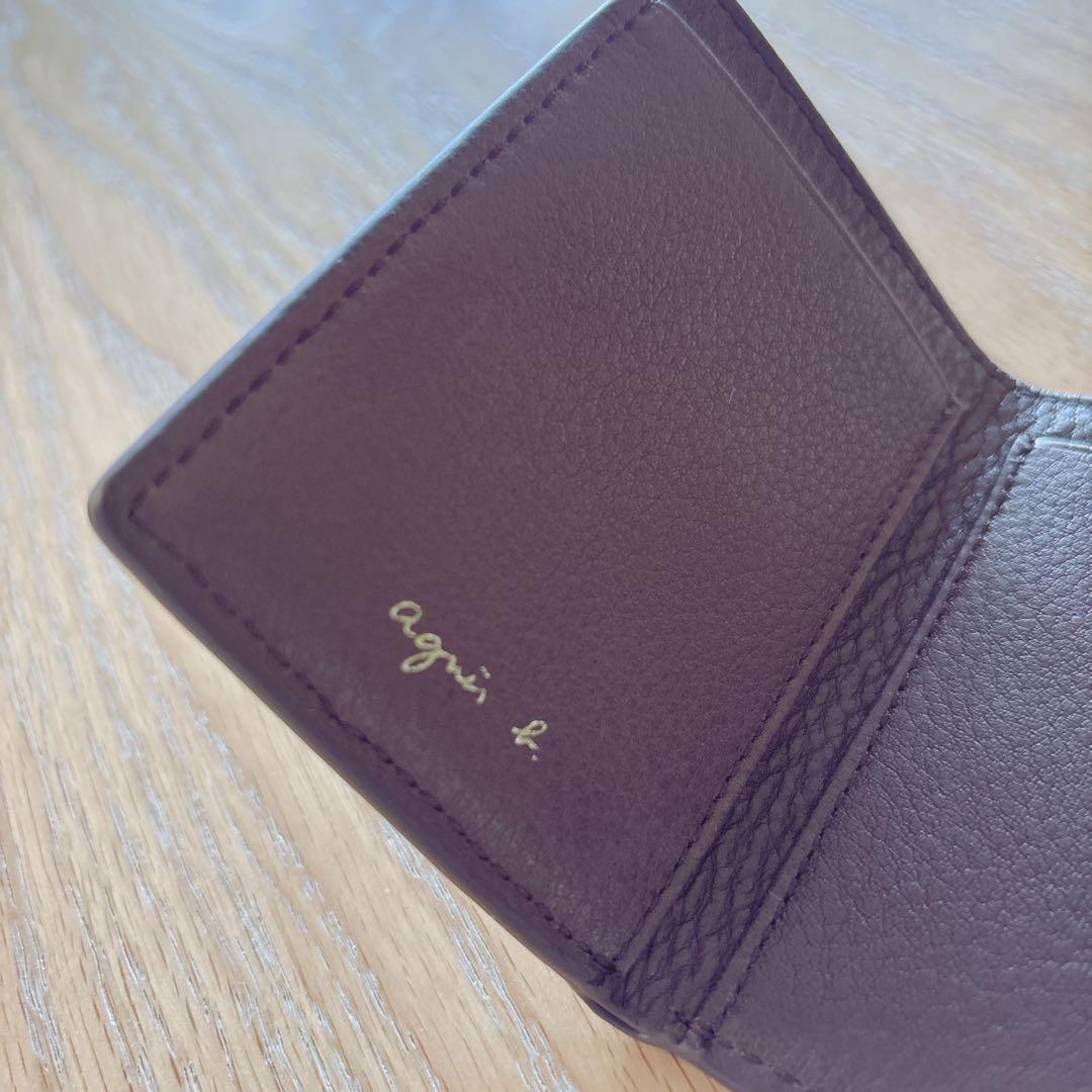 ●訳あり●アニエスベー ミニ財布 本革 ブラウン 茶 ミニウォレット 新品
