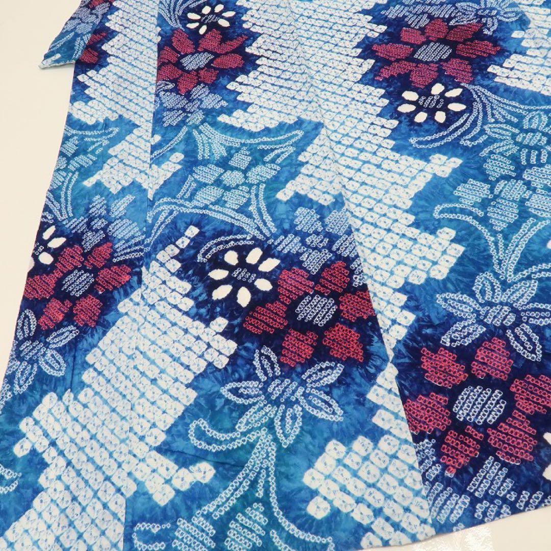 mieeeec✺美品 有松鳴海絞り 向日葵 高級浴衣 着物 A3387