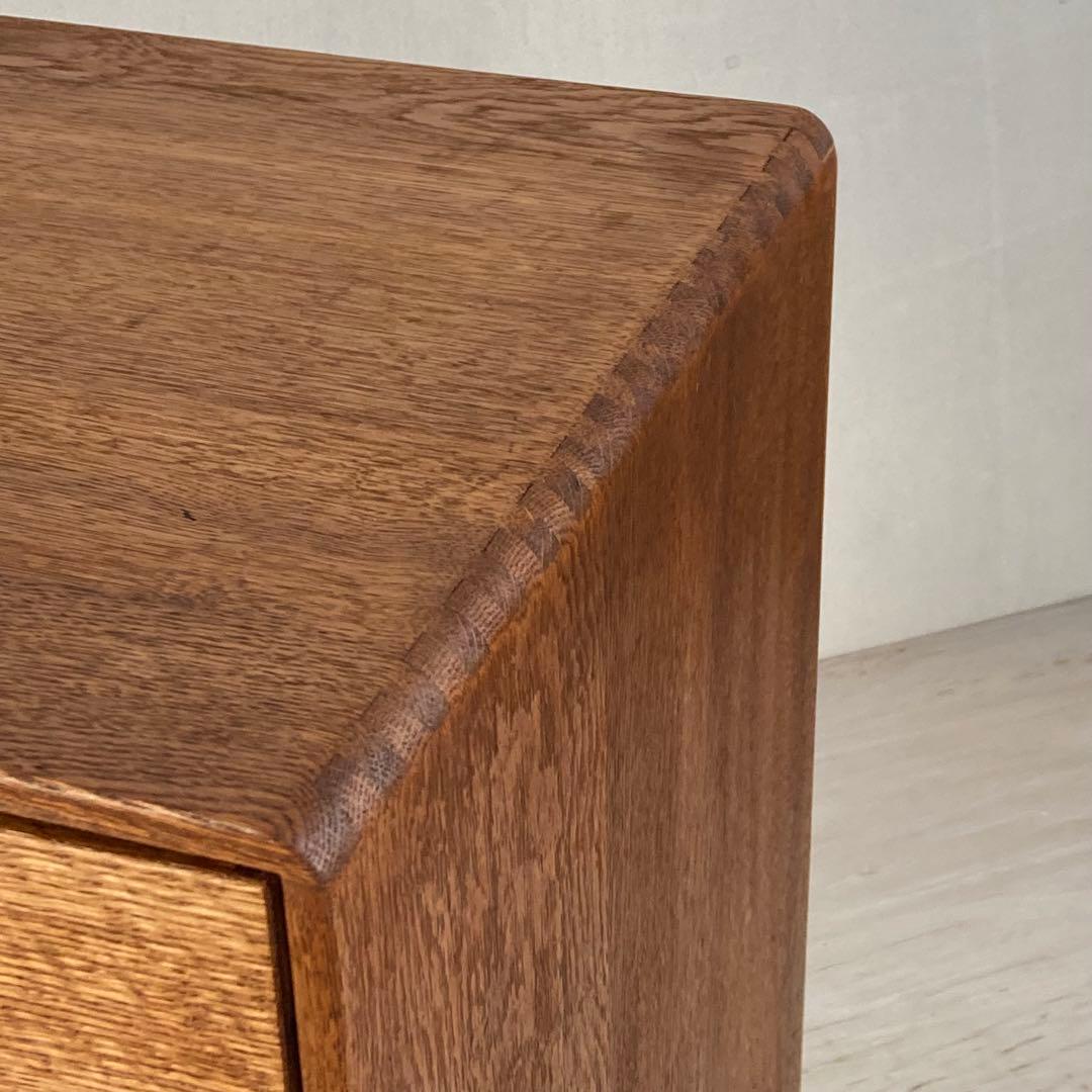 古い楢 無垢材 5杯 あられ組 小引き出し 古道具 古家具