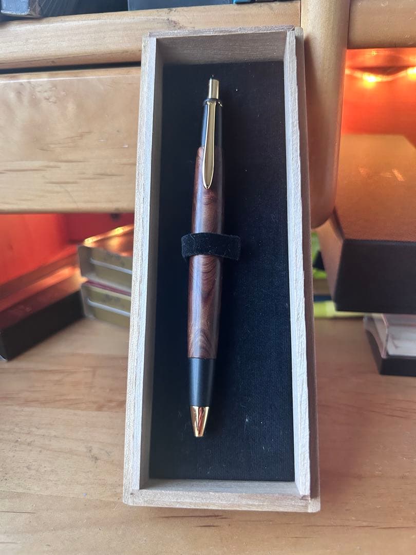 [断捨離中しゃあ] 屋久杉工房京 BP ボールペン 光明瘤 真鍮金具