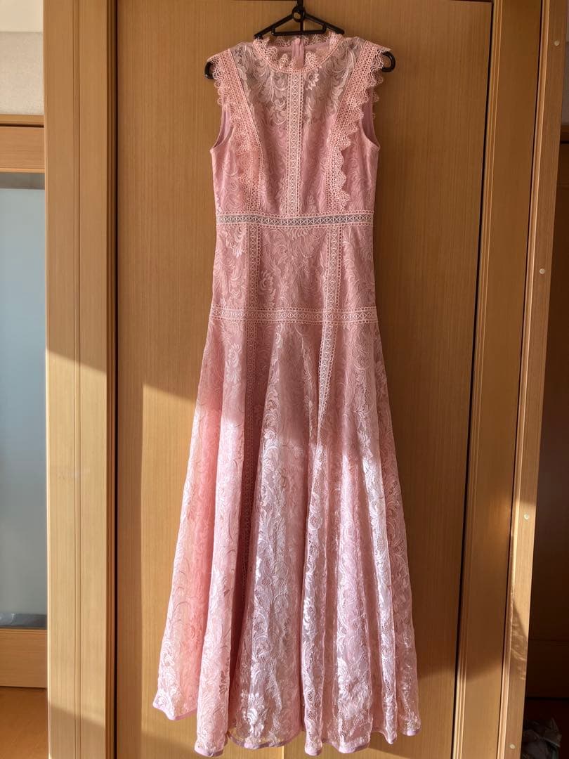 ERUKEI エルケイ ピンク レース ノースリーブ ロングドレス E2622
