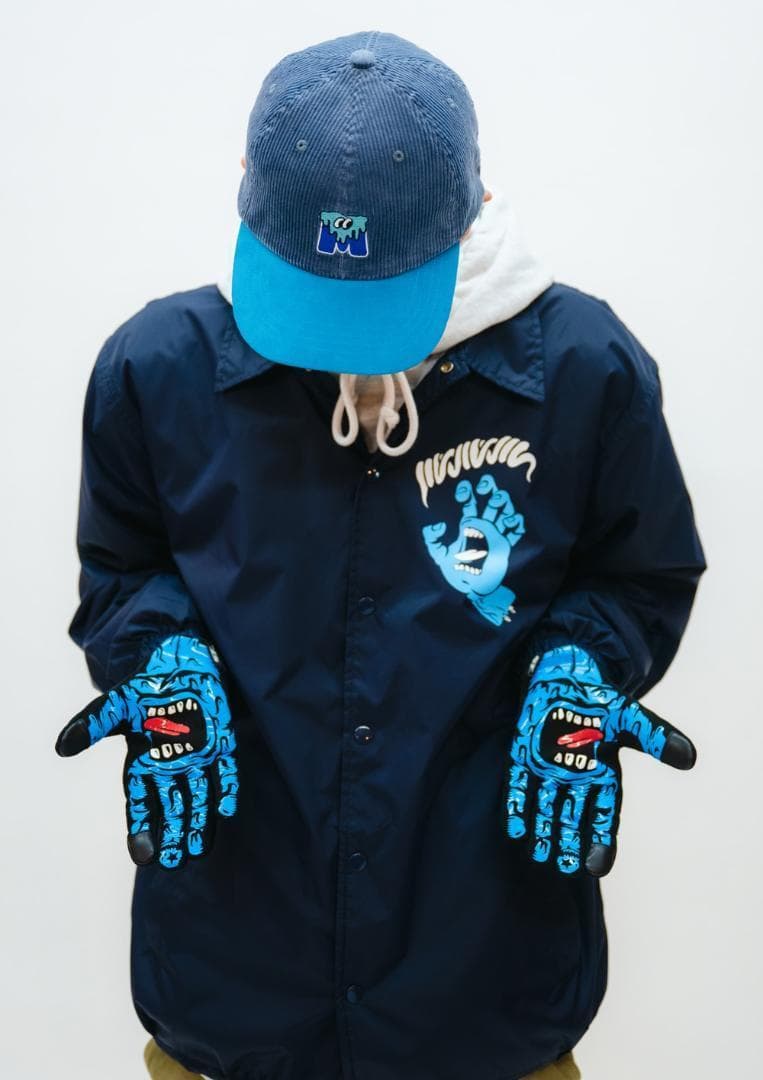 新品　サンタクルーズ x MxMxM スクリーミングハンドグローブ　黒青