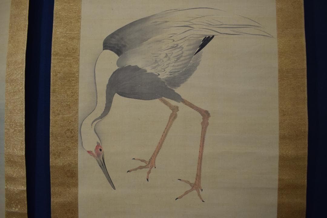 【真作】松村呉春/月渓/日ノ出鶴亀図/掛軸☆宝船☆Z-366