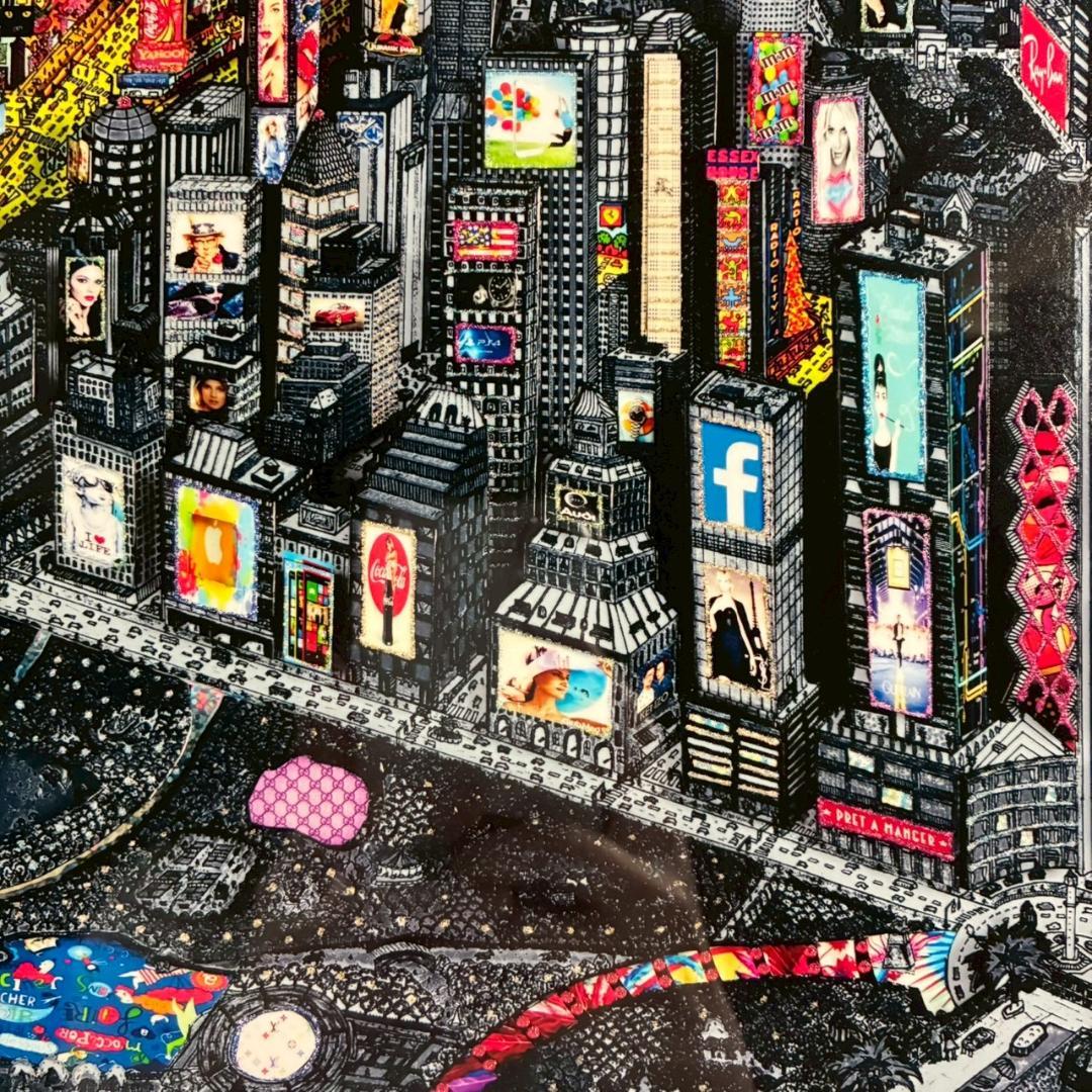 美品 ヨハン・ペラトーネル「ラグジュアリー・ニューヨーク」ジクレー 直筆サイン入