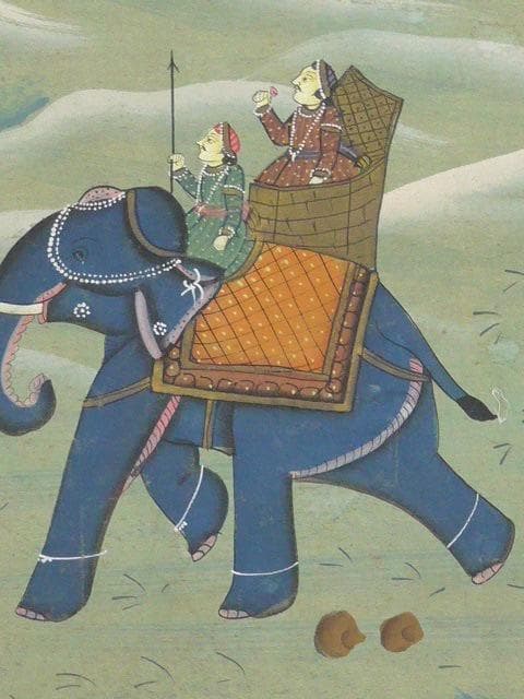 手描きの素晴らしいインドのプリミティブ絵画です　大変古いものです