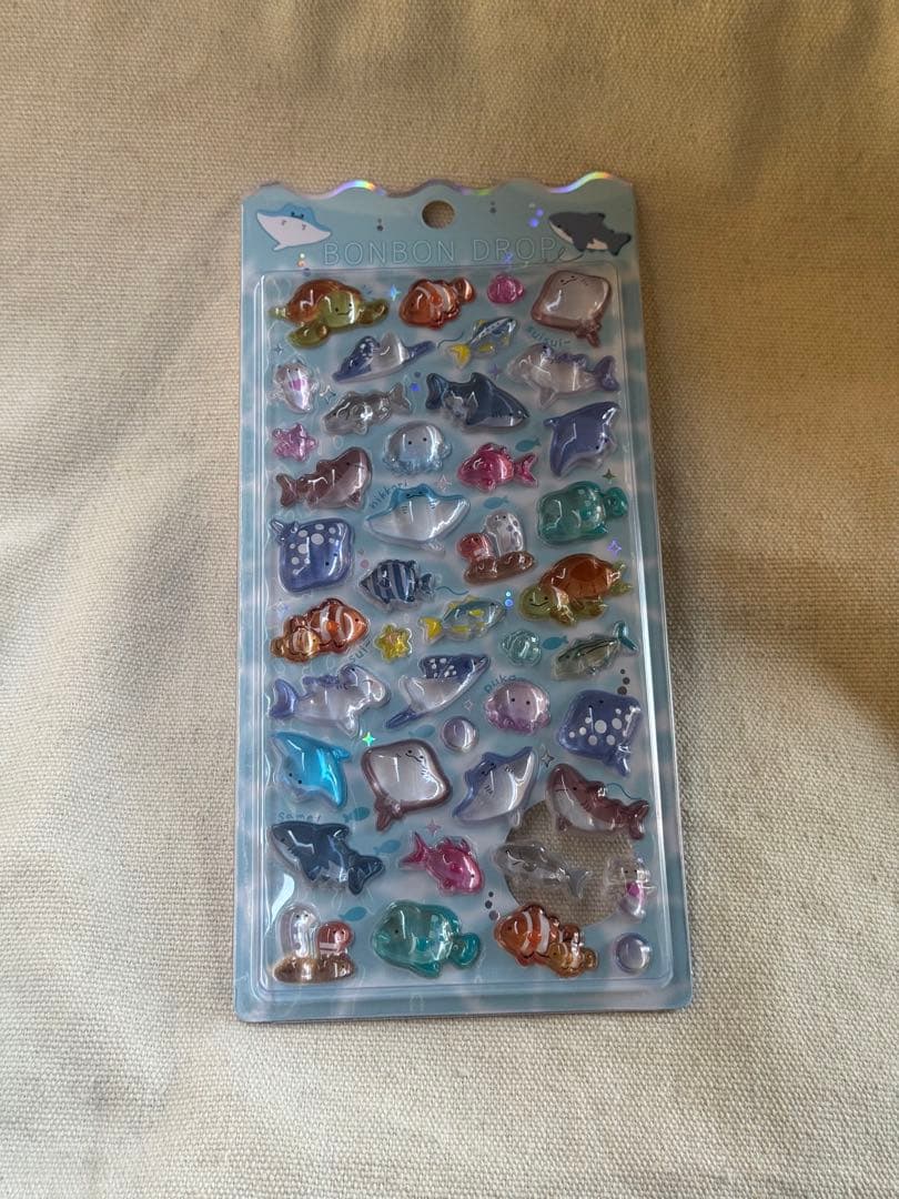 水族館限定　4枚セット　ボンボンドロップシール