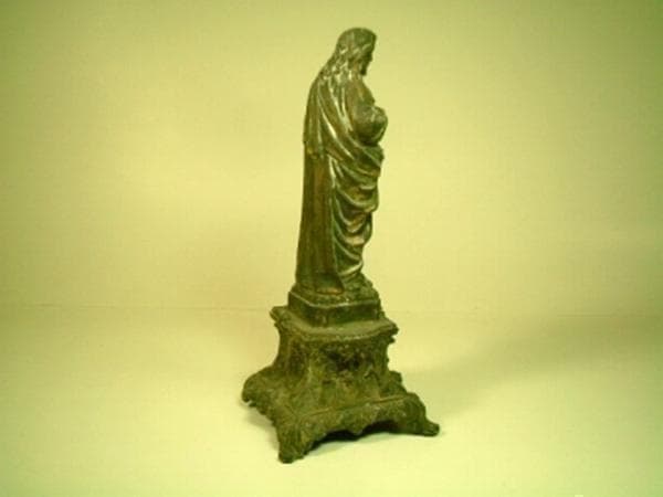 フランス アンティーク 聖心イエス像 台座付 20cm 御心像 19世紀頃