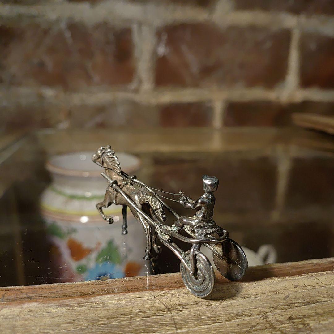 Silver925 ビンテージ ミニチュア 小物 馬車 ヨーロッパ
