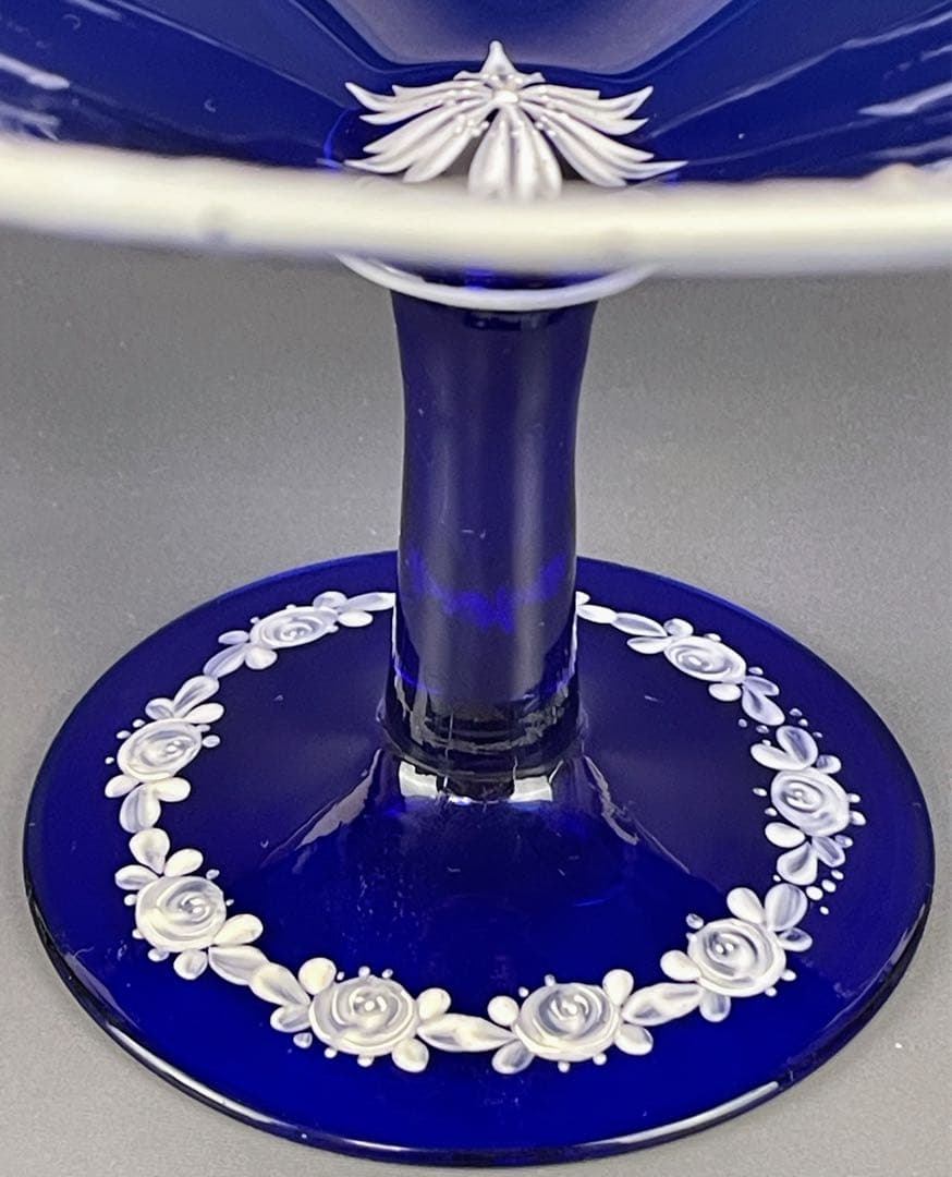 ヴェネチアガラス ホワイトエナメル コンポート アールヌーボー ぺティスタル