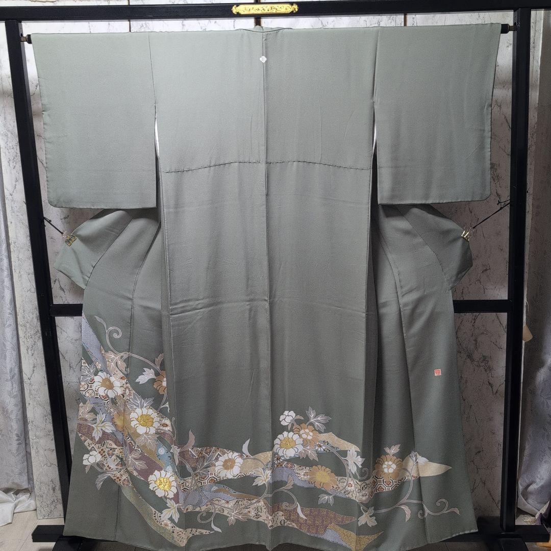 みっちょる様正絹色留袖　金駒金箔　落款　一つ紋