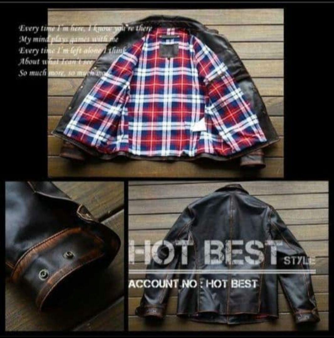 売れなくてもこれ以上値下不可！ L【新作新品】最高級 茶心 貴重 馬革ジャケット