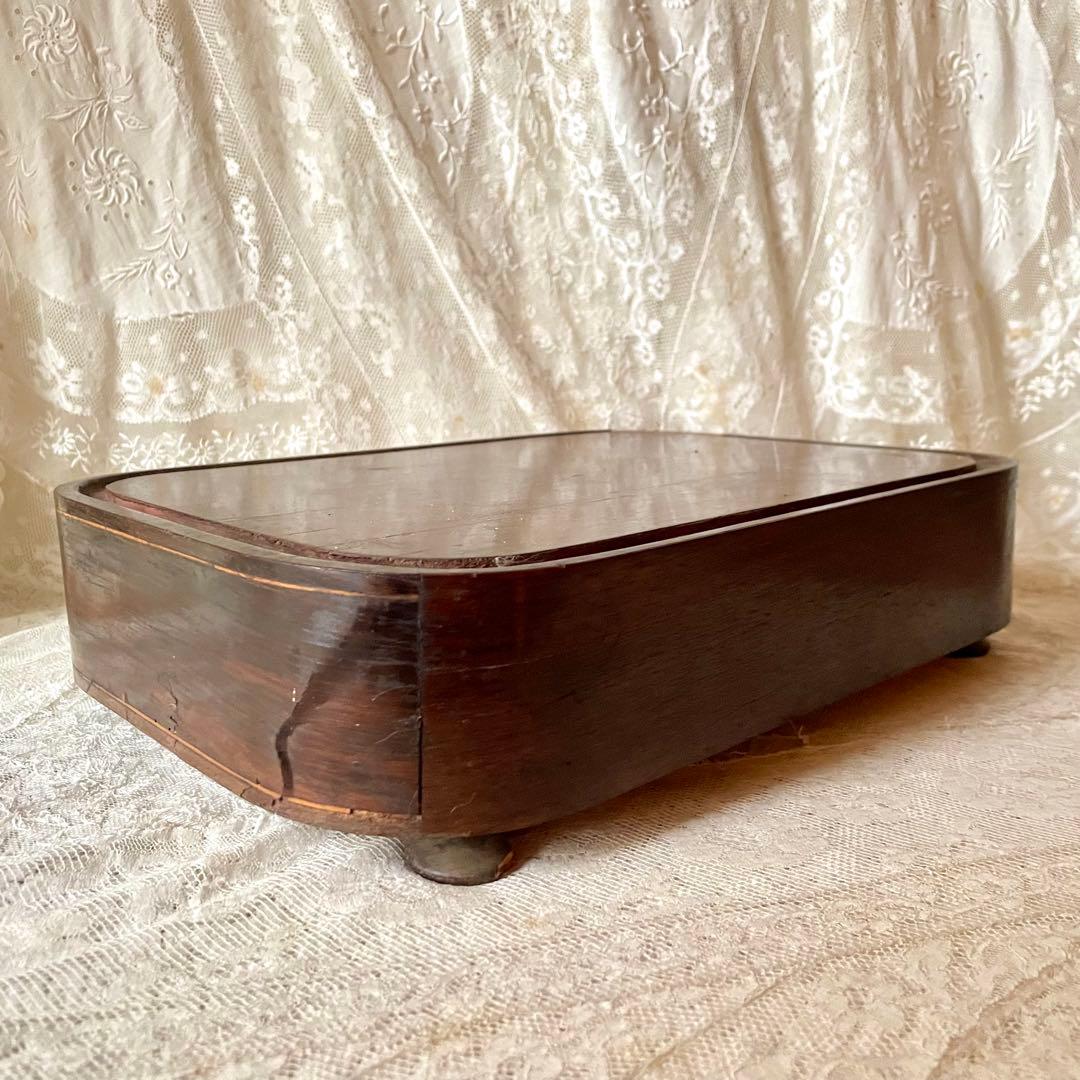 【特大】象嵌細工木製ディスプレイ台　台座　フランスアンティーク　グローブドマリエ