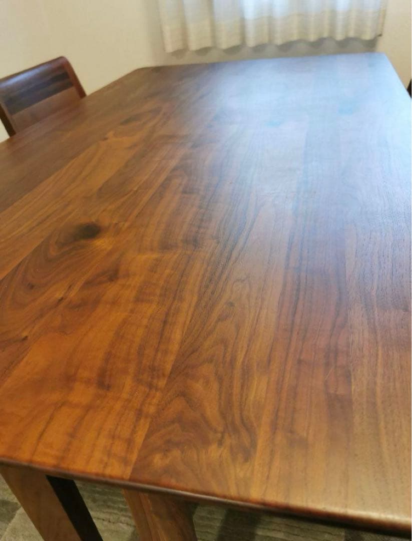 ①天板　IDC大塚家具　ダイニングテーブルセット　ウォールナット　天然木材