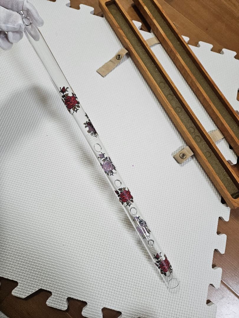 【希少品】HALL クリスタル フルート F管 460mm 木製ケース付き