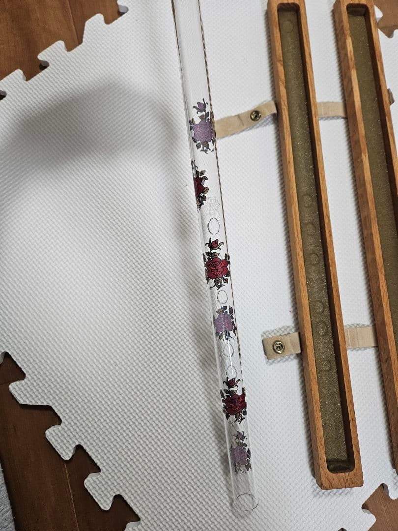 【希少品】HALL クリスタル フルート F管 460mm 木製ケース付き