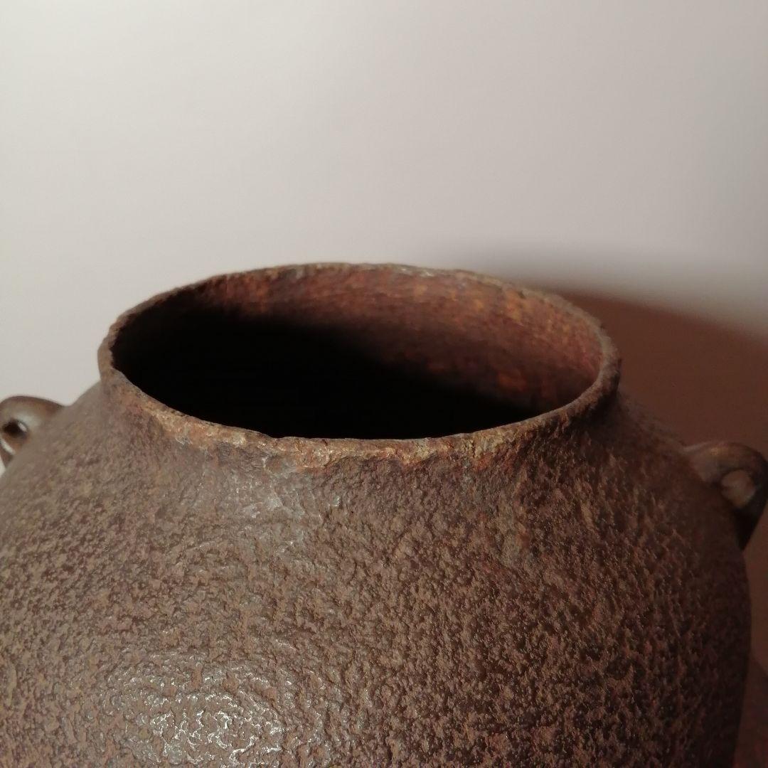 【茶道具】 唐銅風炉釜 　名越弥五郎作　釜265