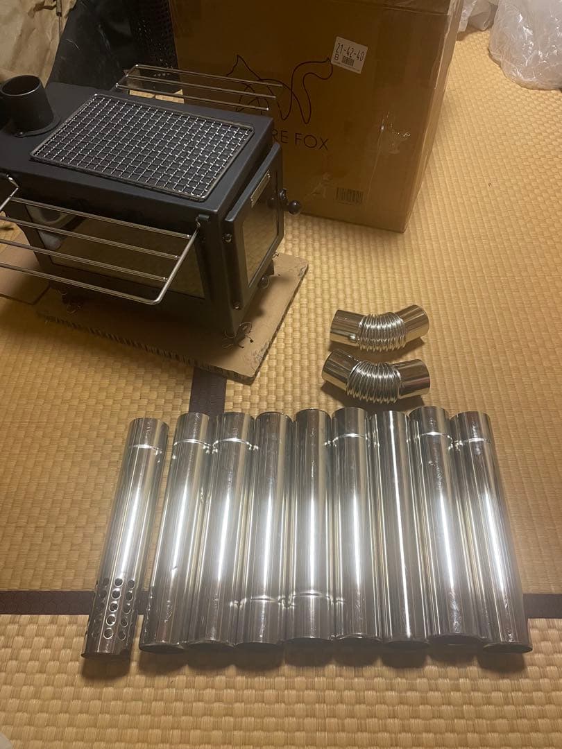 未使用 FUTURE FOX 薪ストーブ 3面ガラス ブラック