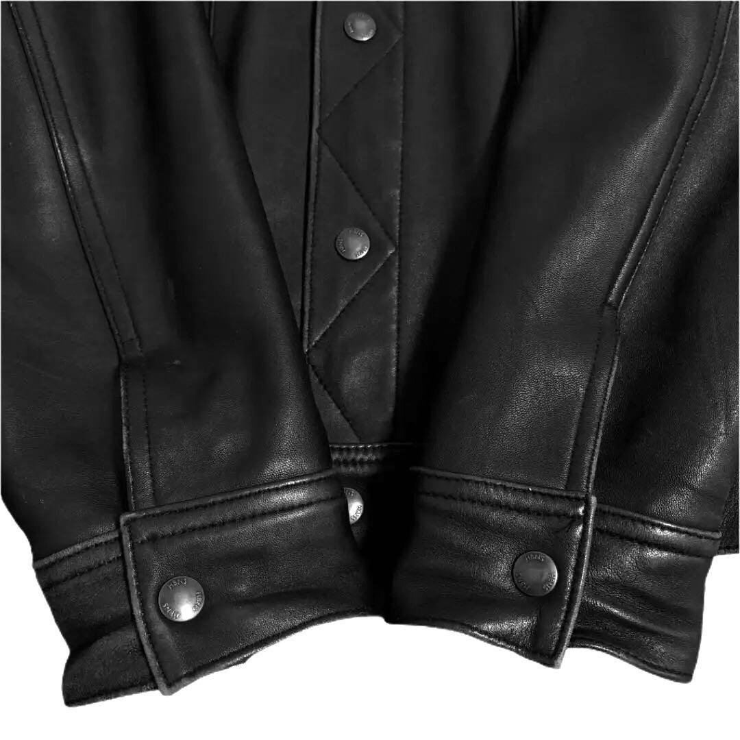 羊革/レザージャケット/ブラック/美品/ライダース/HBNS/ハバノス