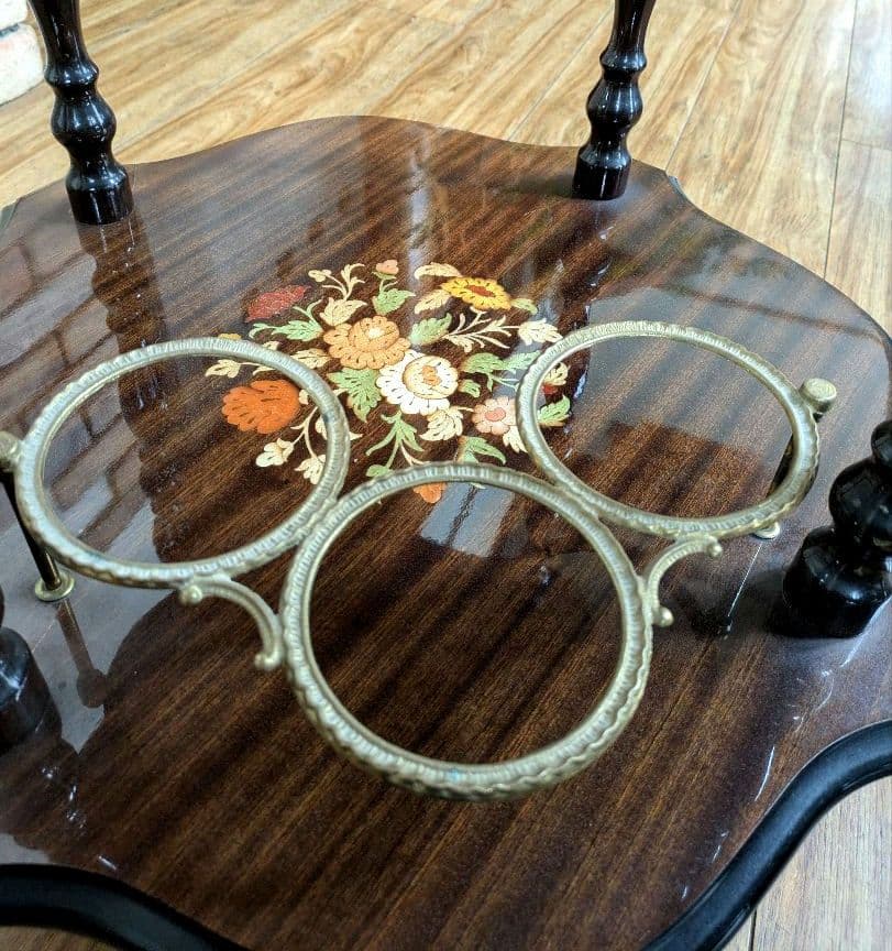 美品　イタリア製 ティーワゴン 象嵌細工 アンティークワゴン キッチンワゴン