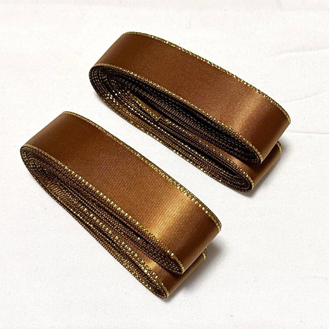 ☘️ サテンリボン ラッピングリボン 手芸 ギフト ブラウン