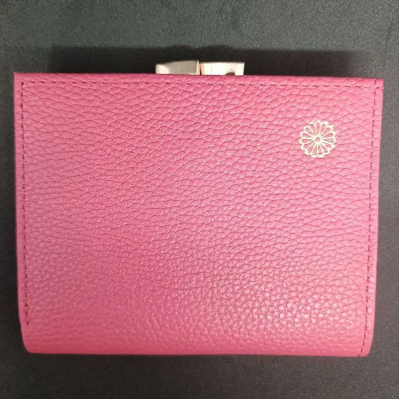 【新品未使用】皇居 財布 がま口2つ折り ローズピンク 人気色 袋箱付き