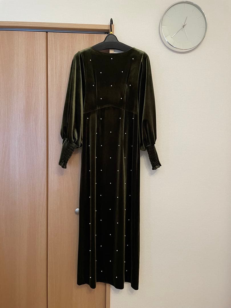 スーツ・フォーマル・ドレス (AMERI) BACK OPEN PEARL VELOUR DRESS