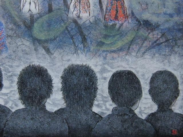 神前福正、【願い】、希少な額装用画集より、新品額装付