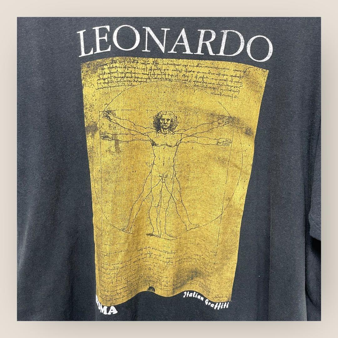 90s 古着Tシャツ レオナルドダヴィンチ人体図　アートt