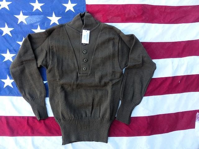 2004 デッド 米軍実物 ５ボタンセーター Ｍ DSPC ヘンリーネック 91