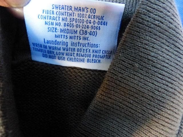2004 デッド 米軍実物 ５ボタンセーター Ｍ DSPC ヘンリーネック 91