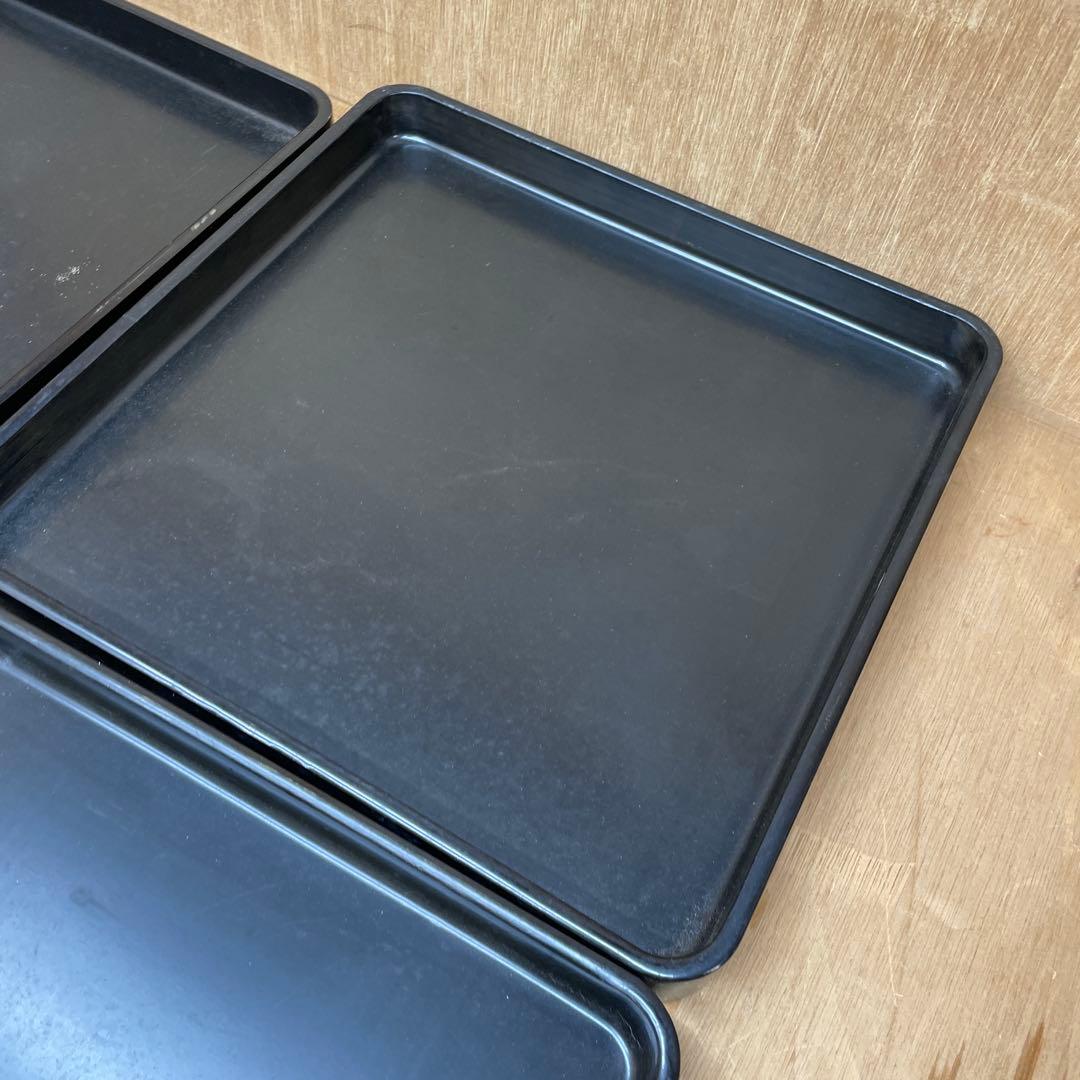 漆器　塗り盆　四角　5枚セット 木箱付き