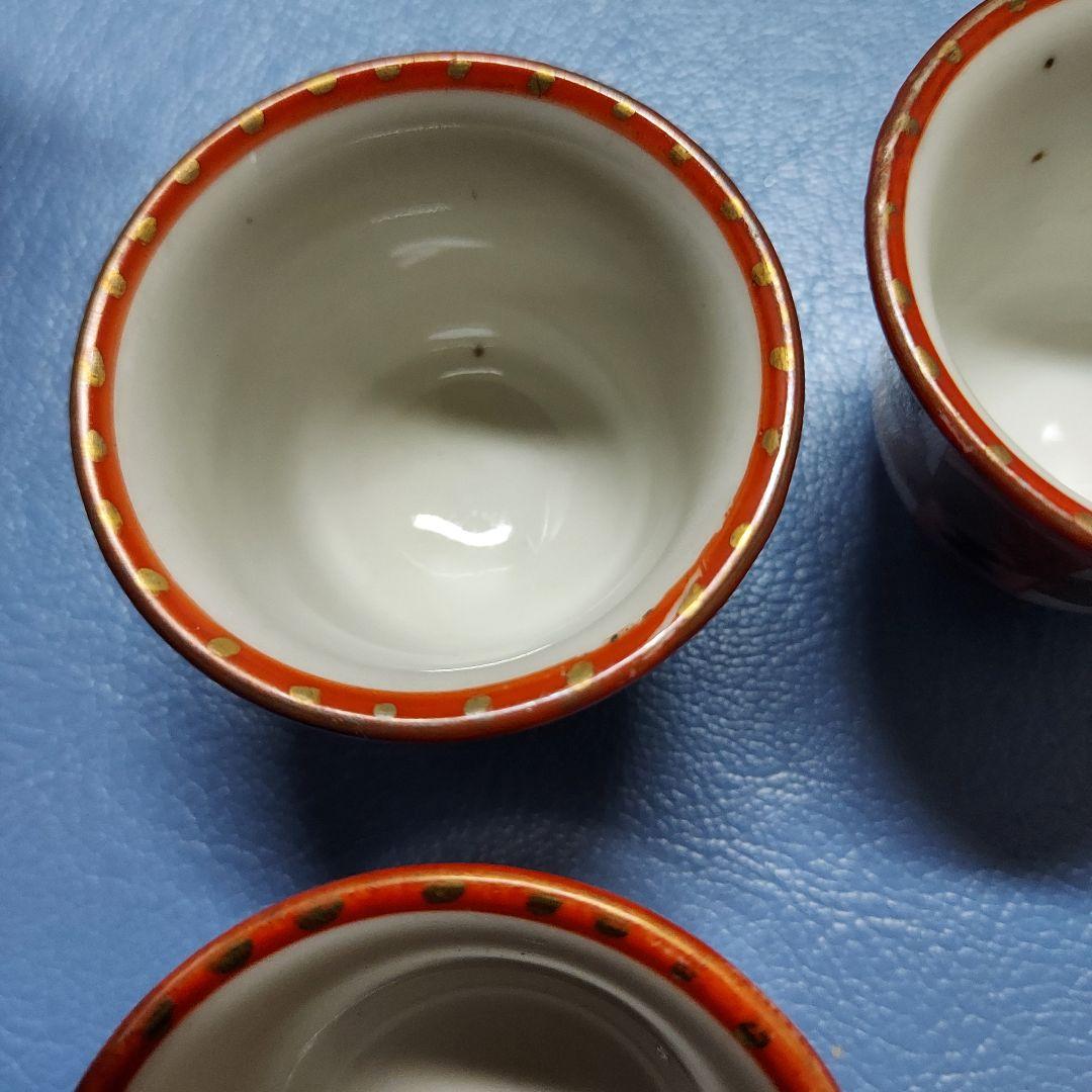 古九谷　九谷焼　赤絵　金彩　唐人　煎茶碗　アンティーク九谷焼　20客