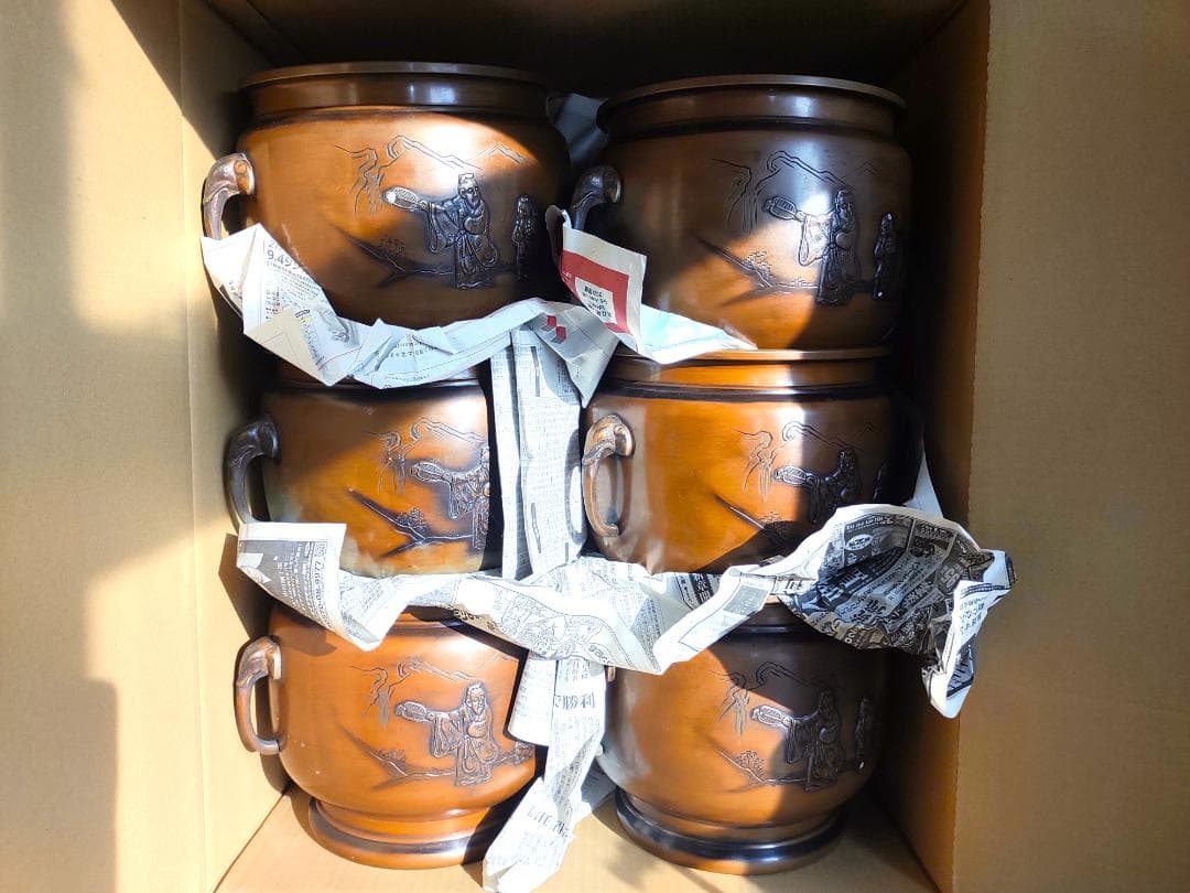 銅製? 約15㎏ 火鉢 6個セット