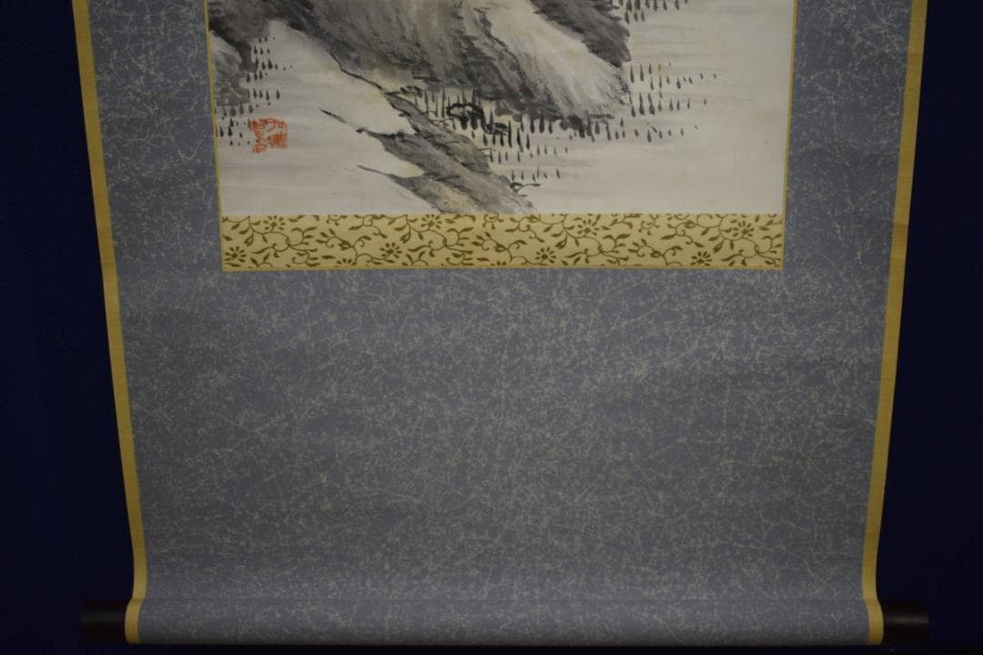 真作/方僊/山水画賛/布袋屋掛軸HJ-744