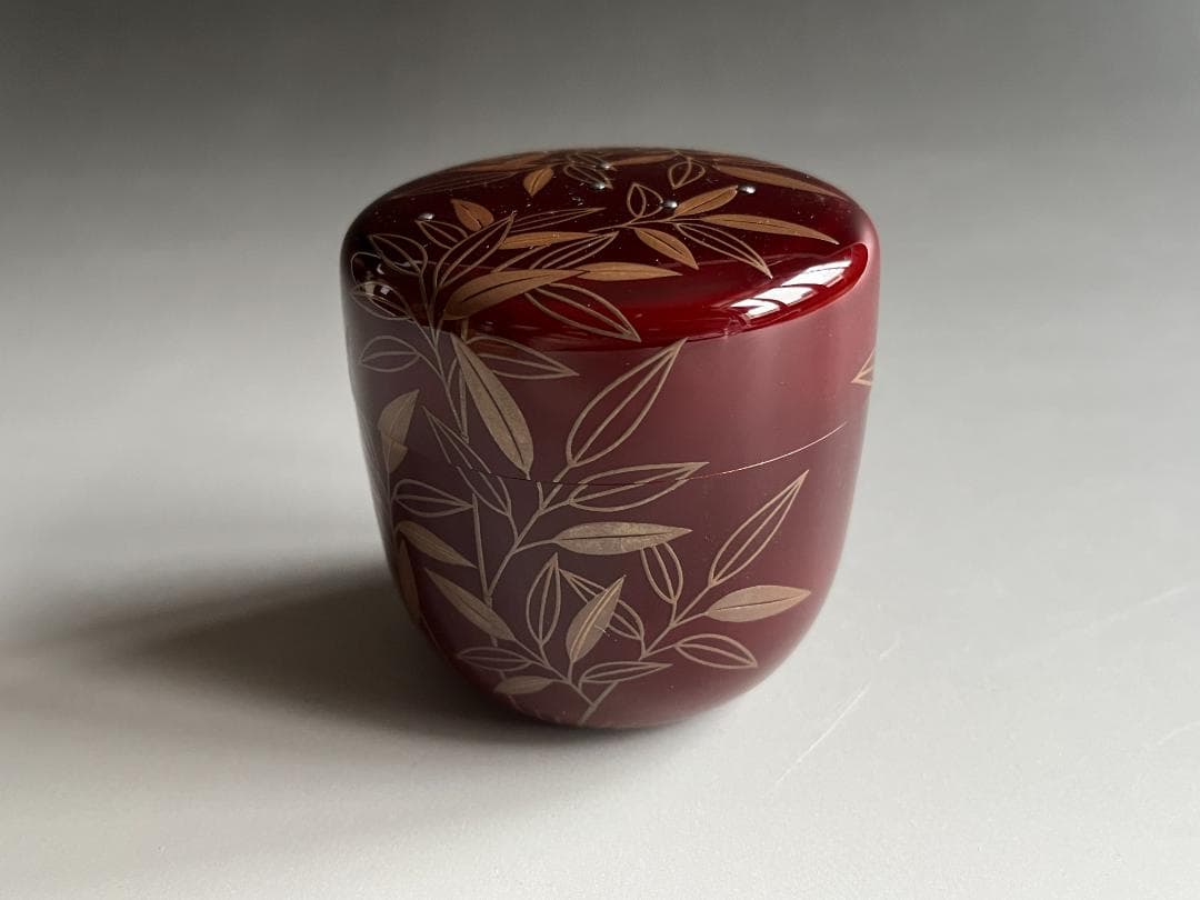 道場宗廣　笹銀蒔絵　溜　大棗　堀内宗完　兼中斎書付　薄茶器　茶道具