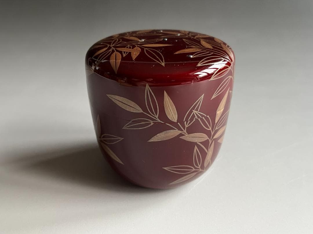 道場宗廣　笹銀蒔絵　溜　大棗　堀内宗完　兼中斎書付　薄茶器　茶道具